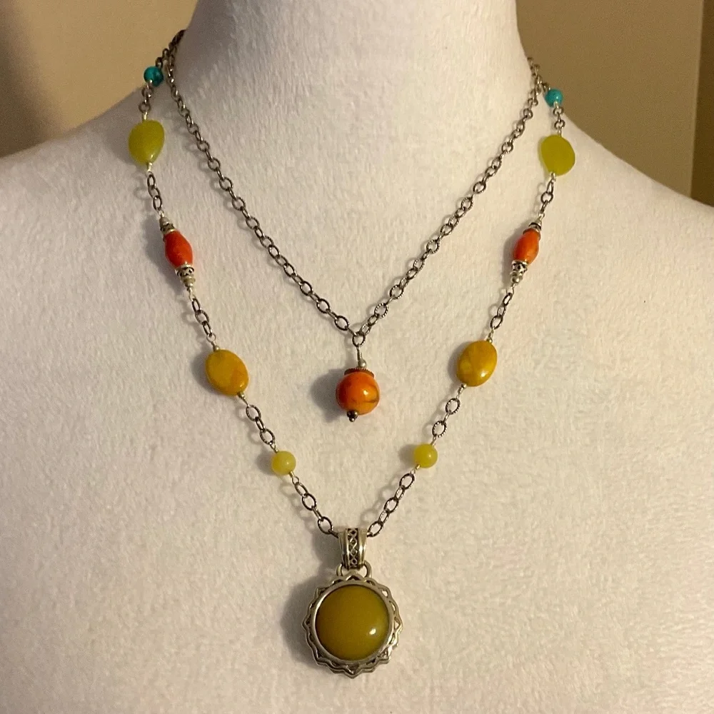 Studio Barse Double Strand Multi GemStone Necklace